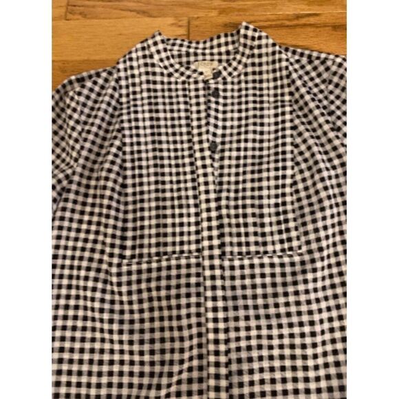 J.Crew Women's XS Black & White Checkered Long-Sleeve Shirt - Picture 4 of 9